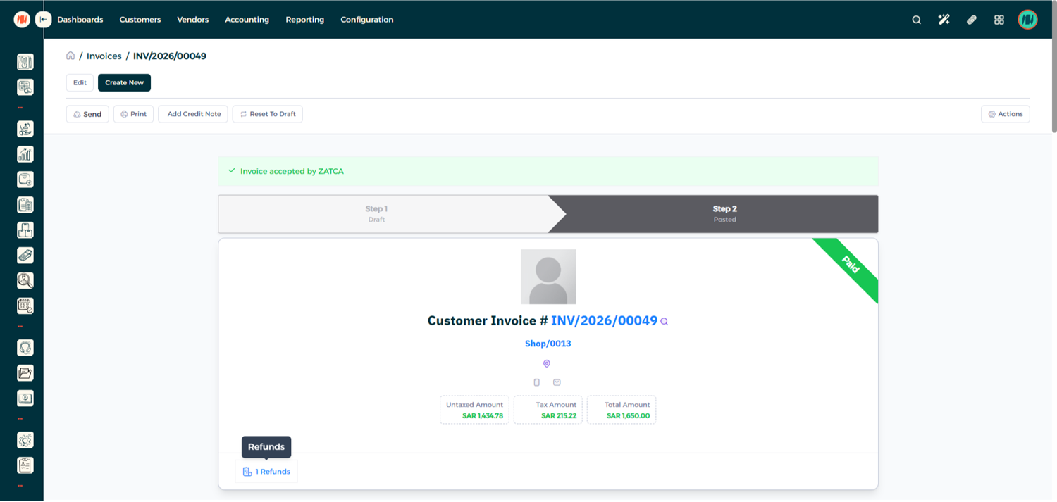Step 10 - Verify Credit Note